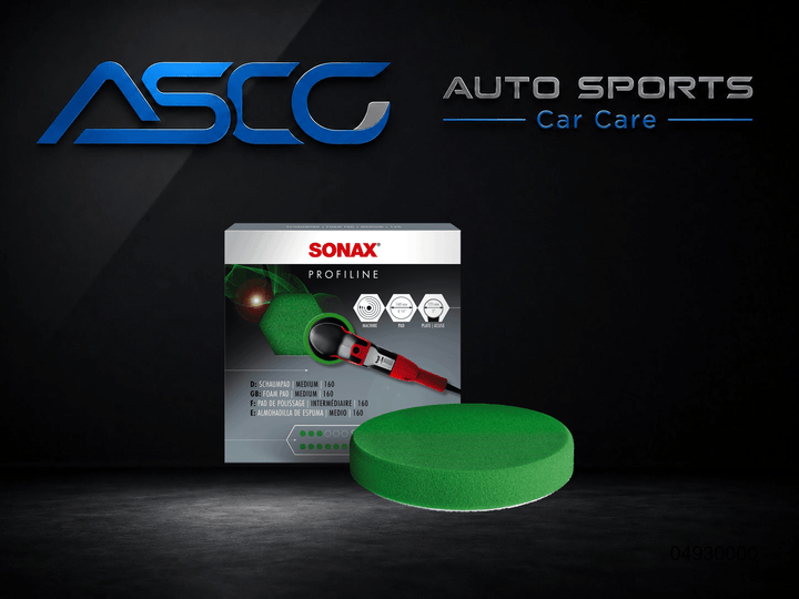 SONAX Foam Pad Medium 160 04930000 on AUTO SPORTS CAR CARE background