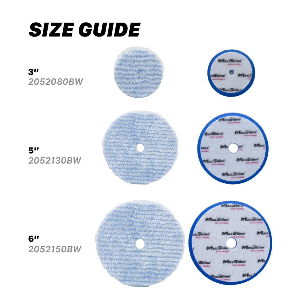 MaxShine Synthetic Wool Pad – 6 in, 2052150BW – MaxShine | AUTO SPORTS CAR CARE