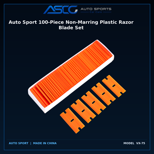 Auto Sport 100-Piece Non-Marring Plastic Razor Blade Set VX-75 catalogue image 1