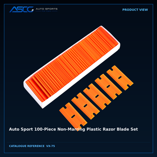 Auto Sport 100-Piece Non-Marring Plastic Razor Blade Set VX-75 catalogue image 2