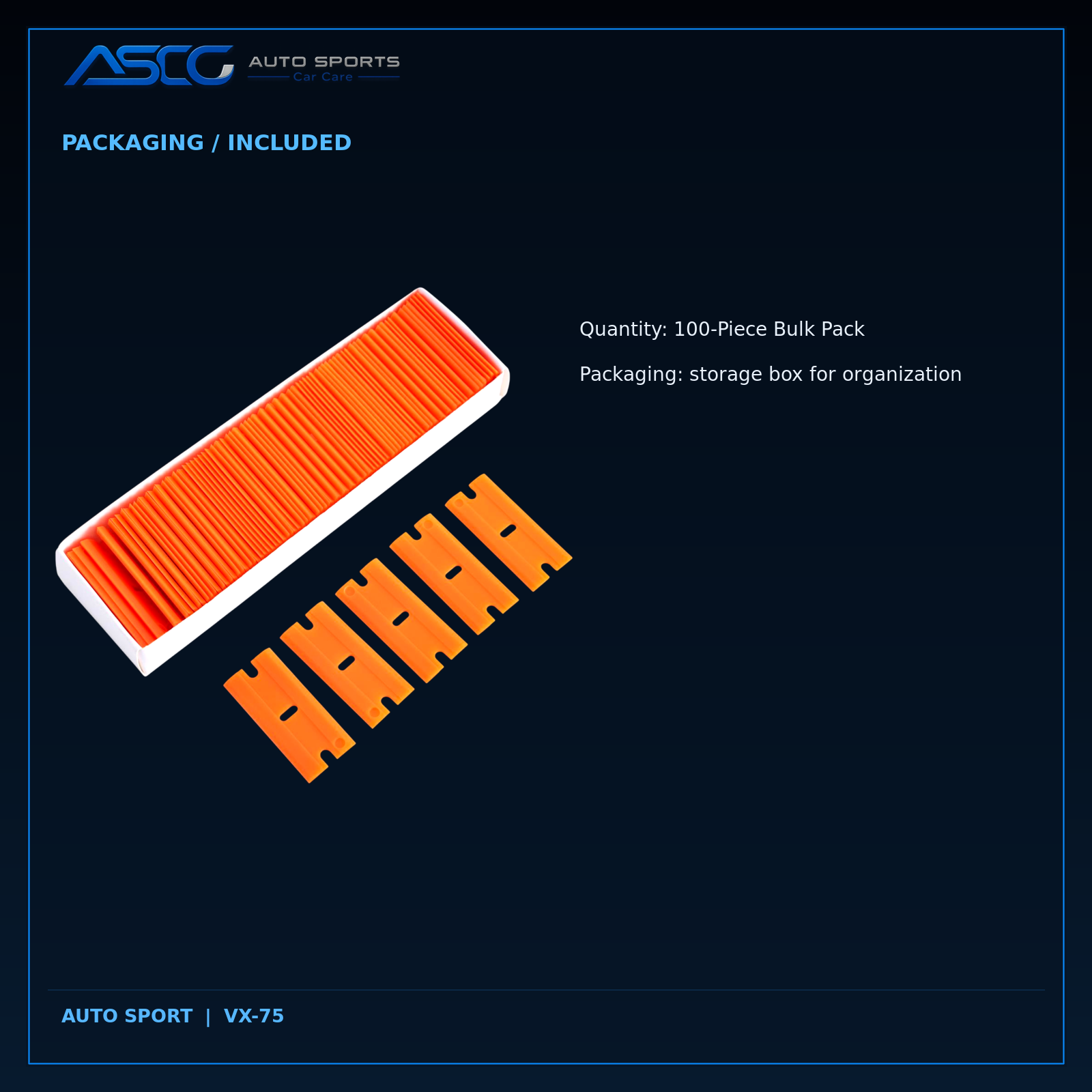 Auto Sport 100-Piece Non-Marring Plastic Razor Blade Set VX-75 catalogue image 5