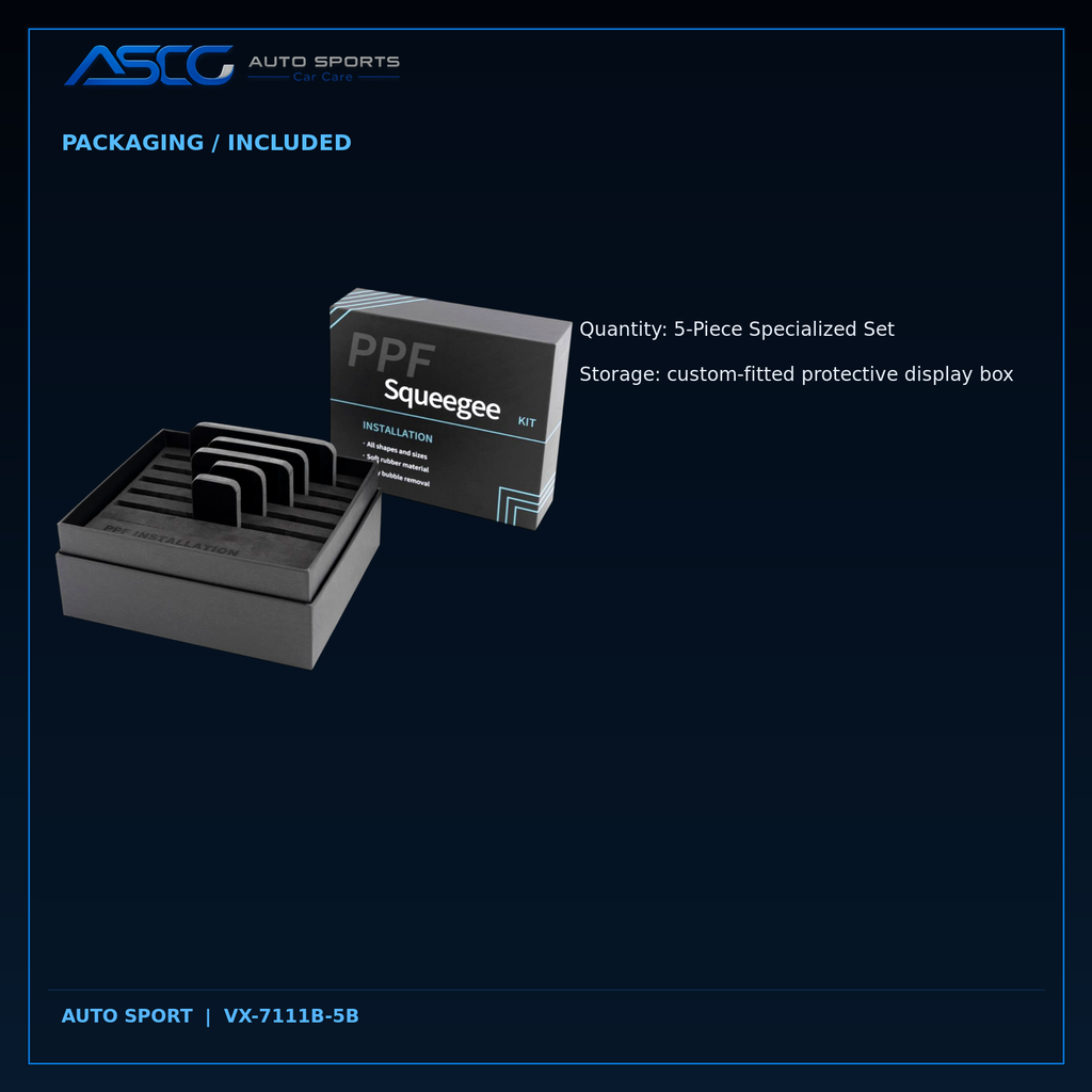 Auto Sport 5-Piece PPF Squeegee Installation Kit VX-7111B-5B catalogue image 5