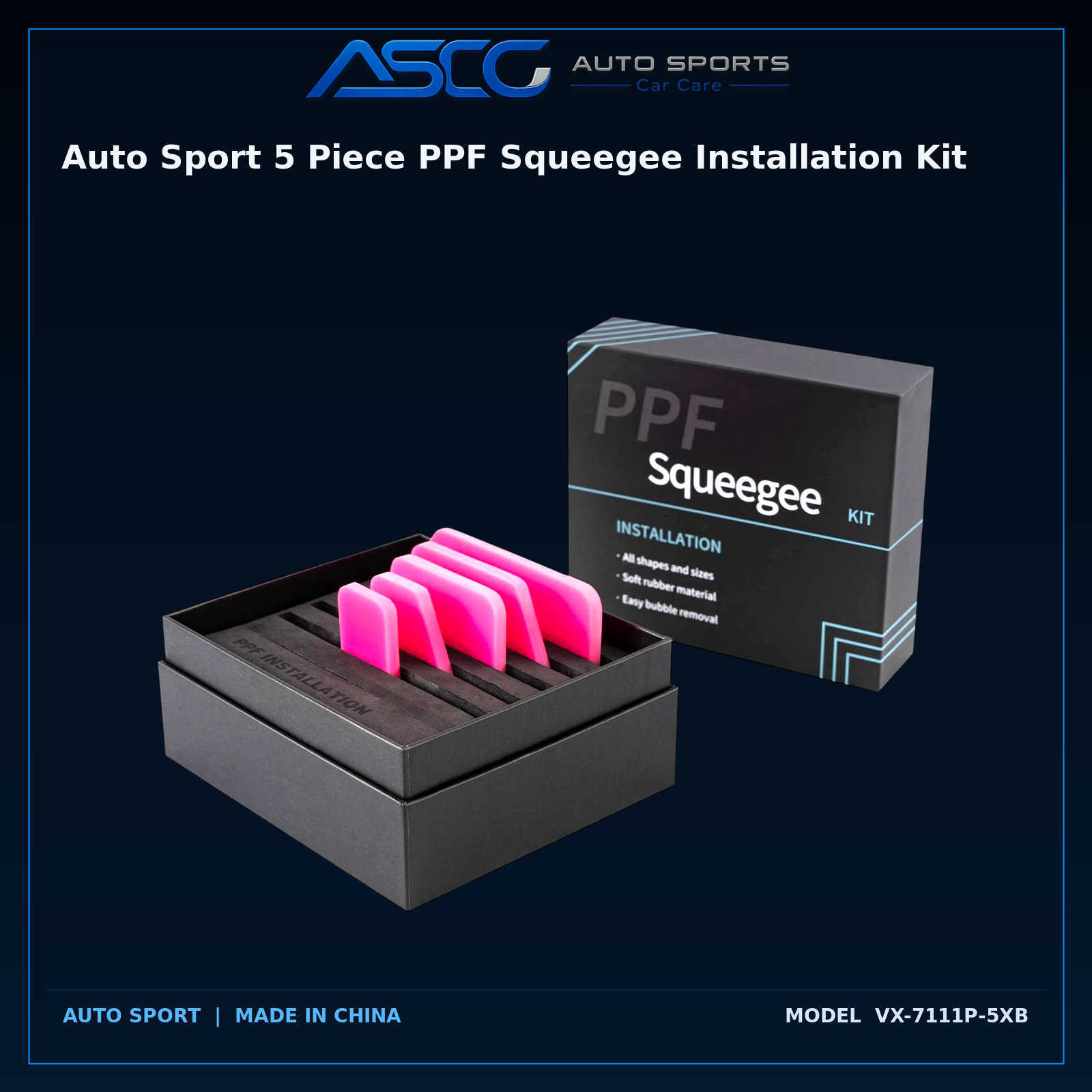 Auto Sport 5 Piece PPF Squeegee Installation Kit VX-7111P-5XB catalogue image 1
