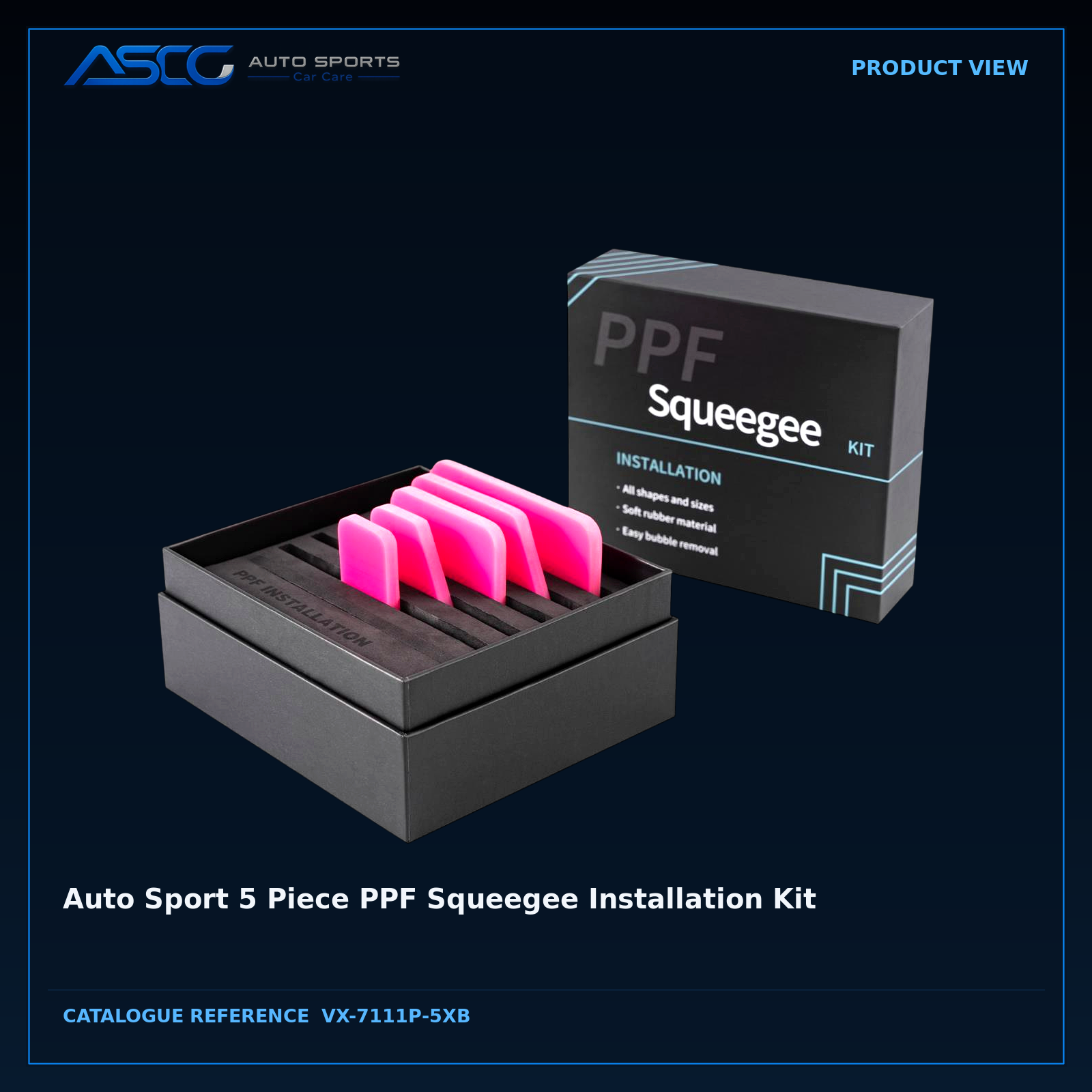 Auto Sport 5 Piece PPF Squeegee Installation Kit VX-7111P-5XB catalogue image 2
