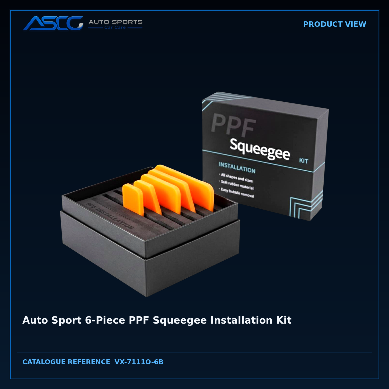 Auto Sport 6-Piece PPF Squeegee Installation Kit VX-7111O-6B catalogue image 2