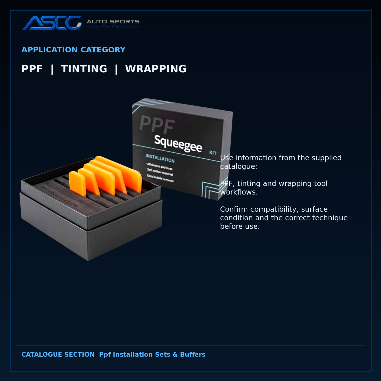 Auto Sport 6-Piece PPF Squeegee Installation Kit VX-7111O-6B catalogue image 4