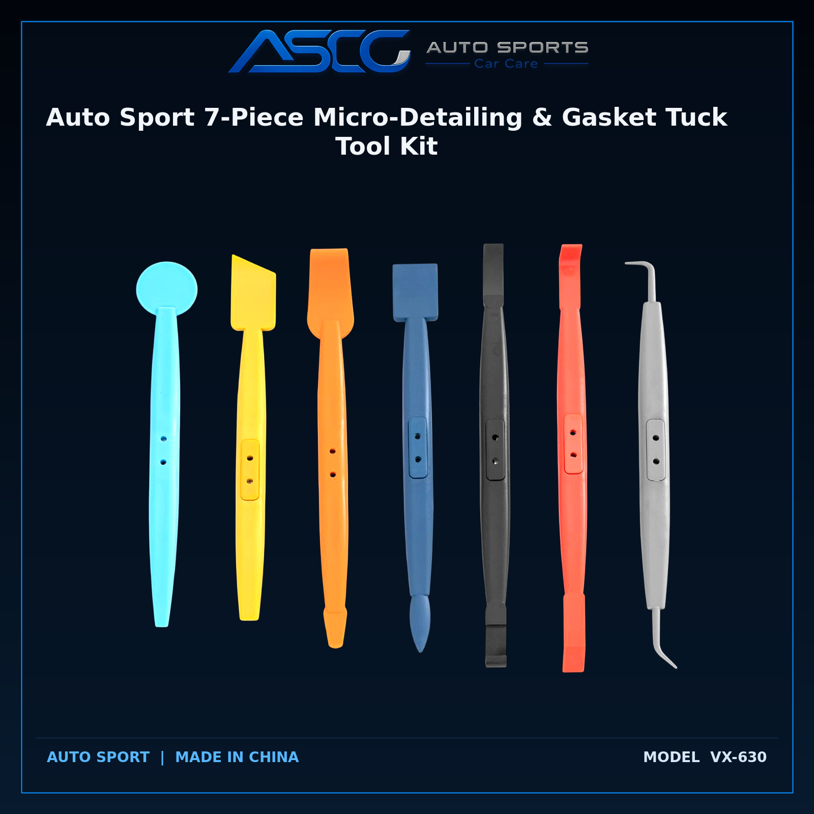 Auto Sport 7-Piece Micro-Detailing & Gasket Tuck Tool Kit VX-630 catalogue image 1