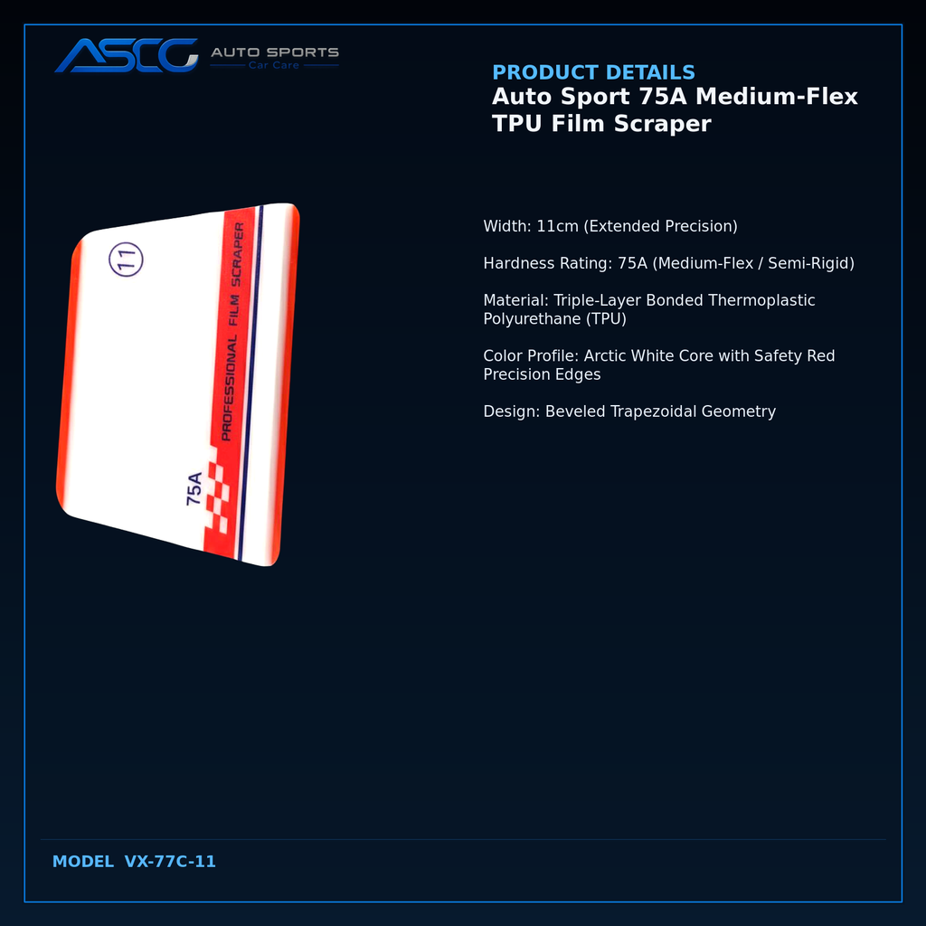 Auto Sport 75A Medium-Flex TPU Film Scraper VX-77C-11 catalogue image 3