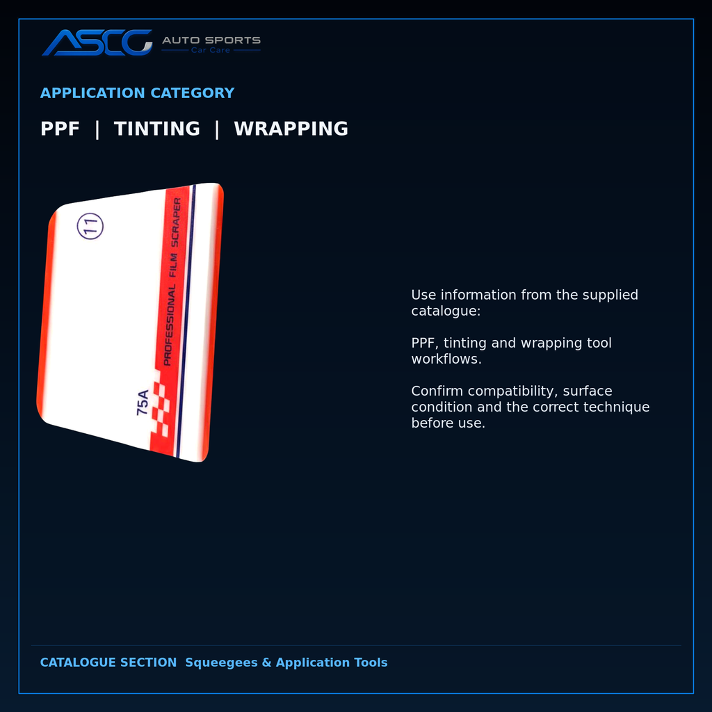 Auto Sport 75A Medium-Flex TPU Film Scraper VX-77C-11 catalogue image 4