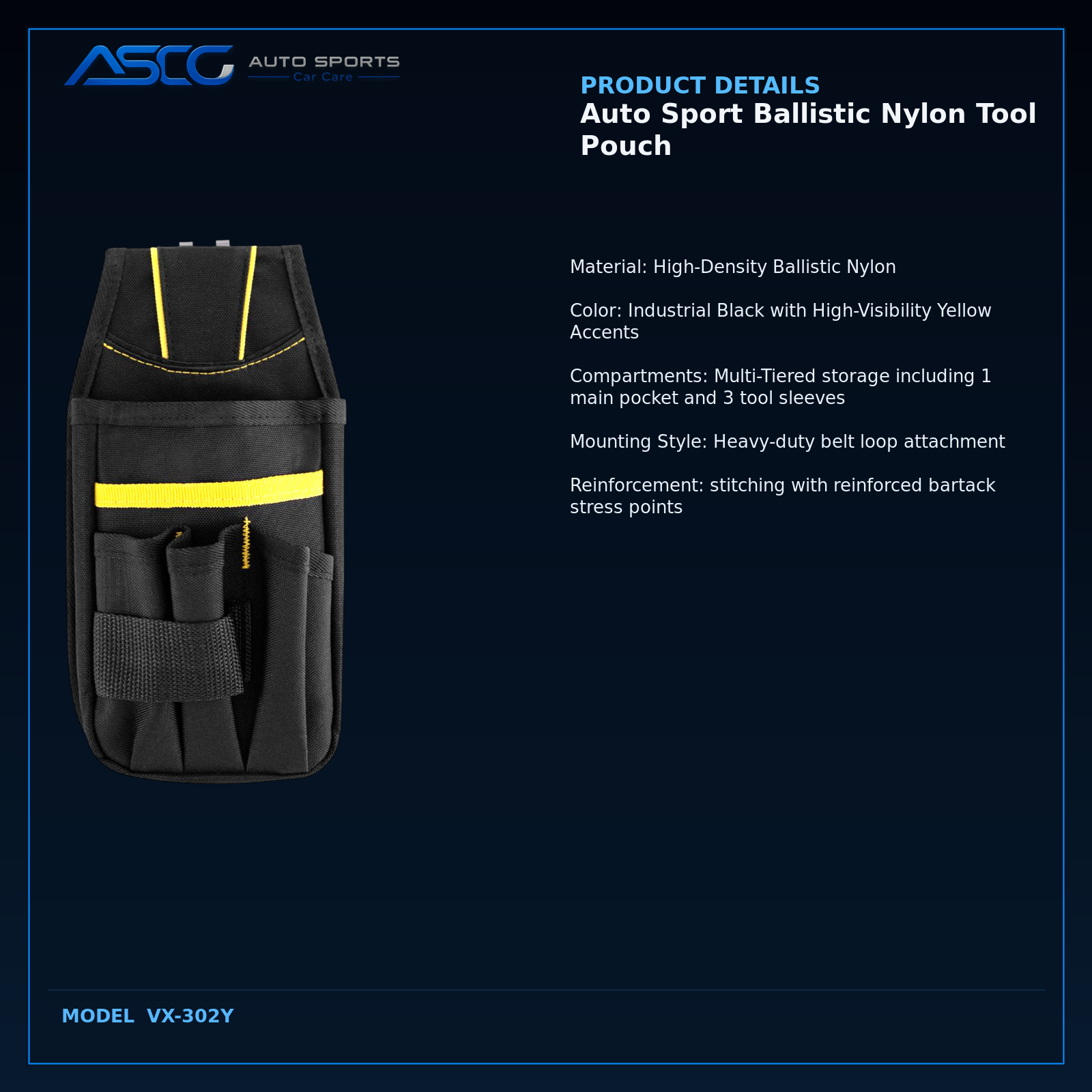 Auto Sport Ballistic Nylon Tool Pouch VX-302Y catalogue image 3