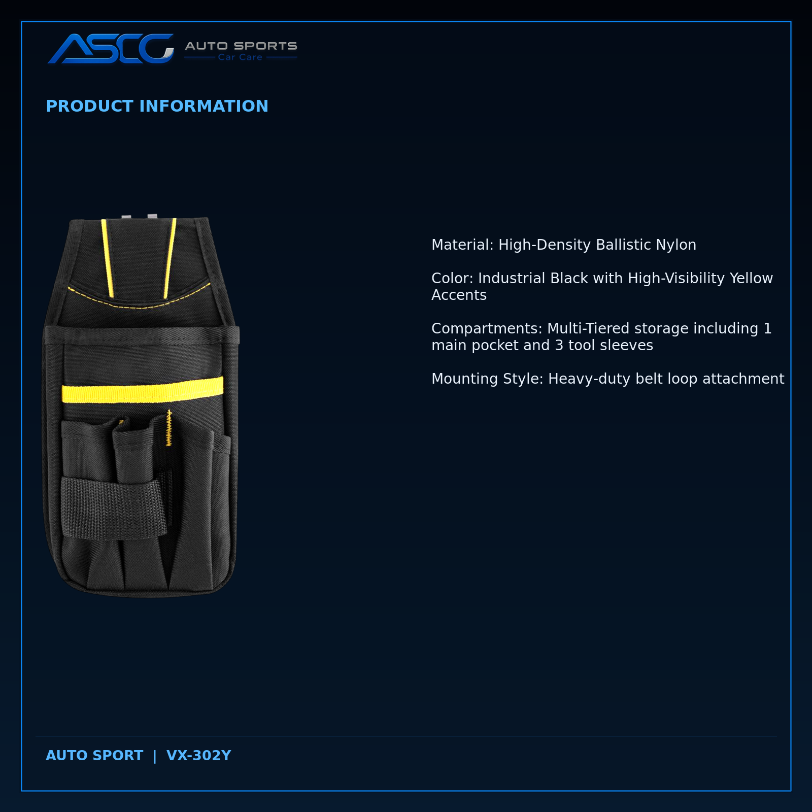 Auto Sport Ballistic Nylon Tool Pouch VX-302Y catalogue image 5
