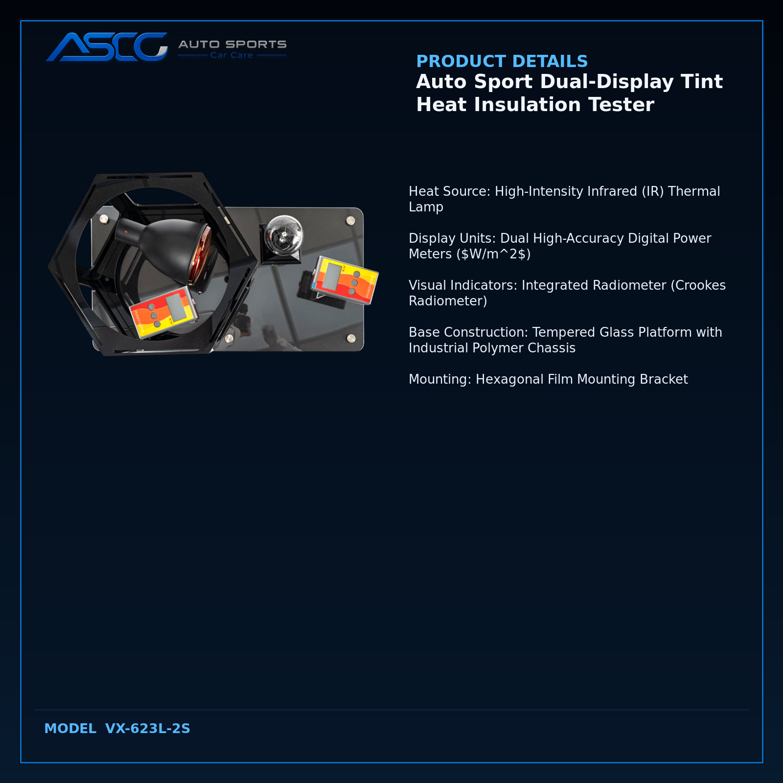 Auto Sport Dual-Display Tint Heat Insulation Tester VX-623L-2S catalogue image 3