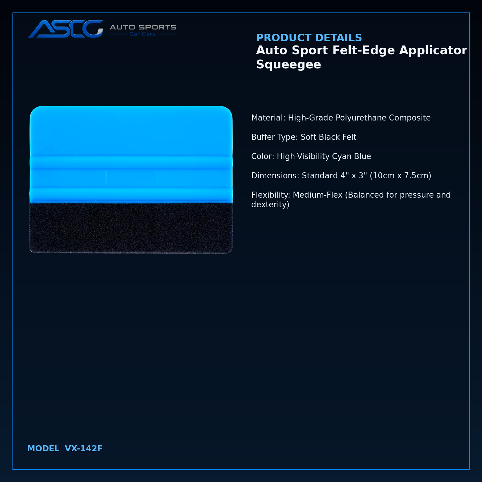 Auto Sport Felt-Edge Applicator Squeegee VX-142F catalogue image 3