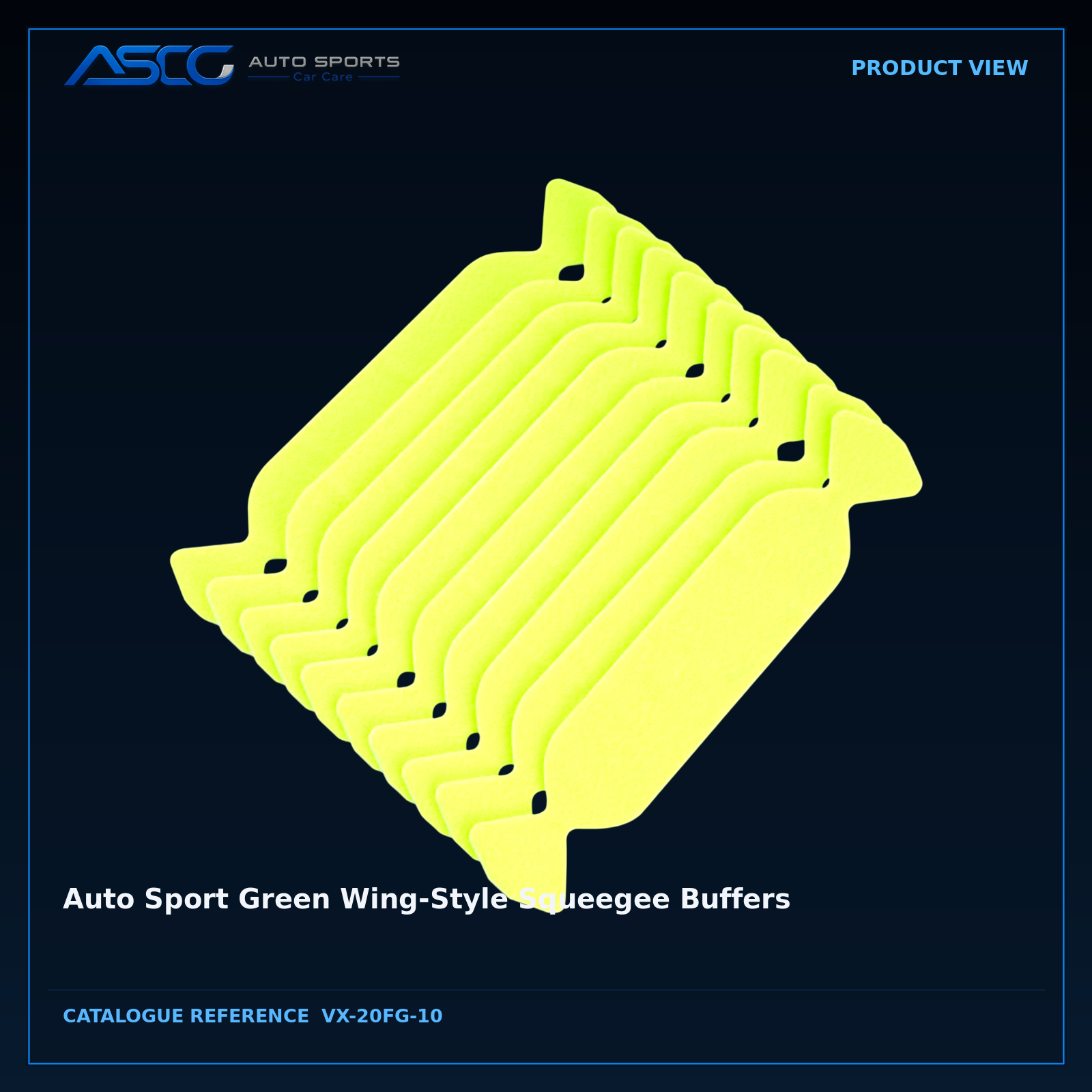 Auto Sport Green Wing-Style Squeegee Buffers VX-20FG-10 catalogue image 2