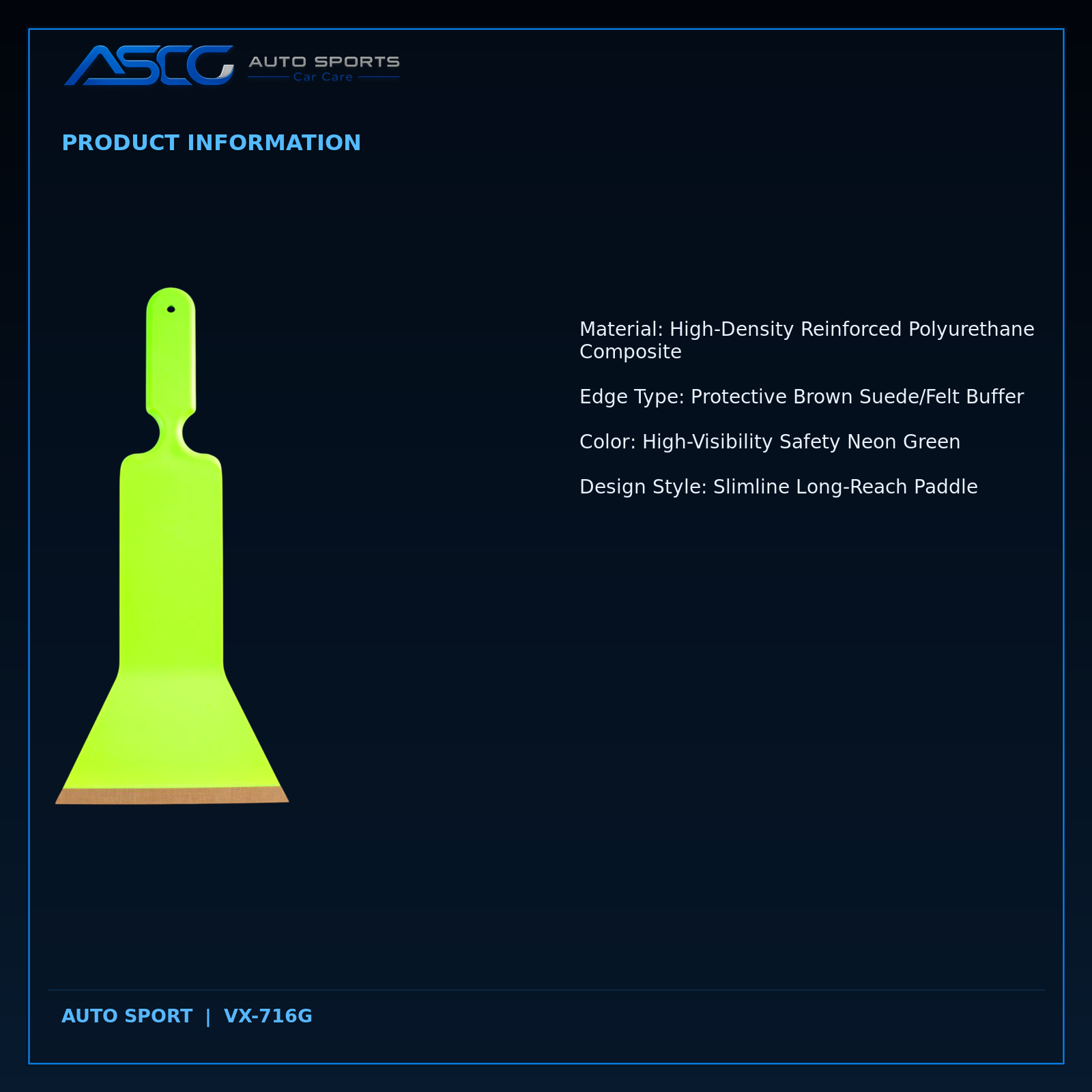 Auto Sport High-Visibility Extended Reach Paddle Squeegee With Protective Felt Edge VX-716G catalogue image 5