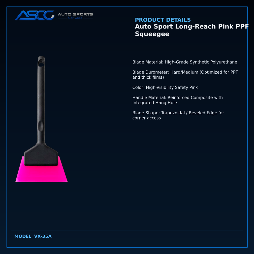 Auto Sport Long-Reach Pink PPF Squeegee VX-35A catalogue image 3