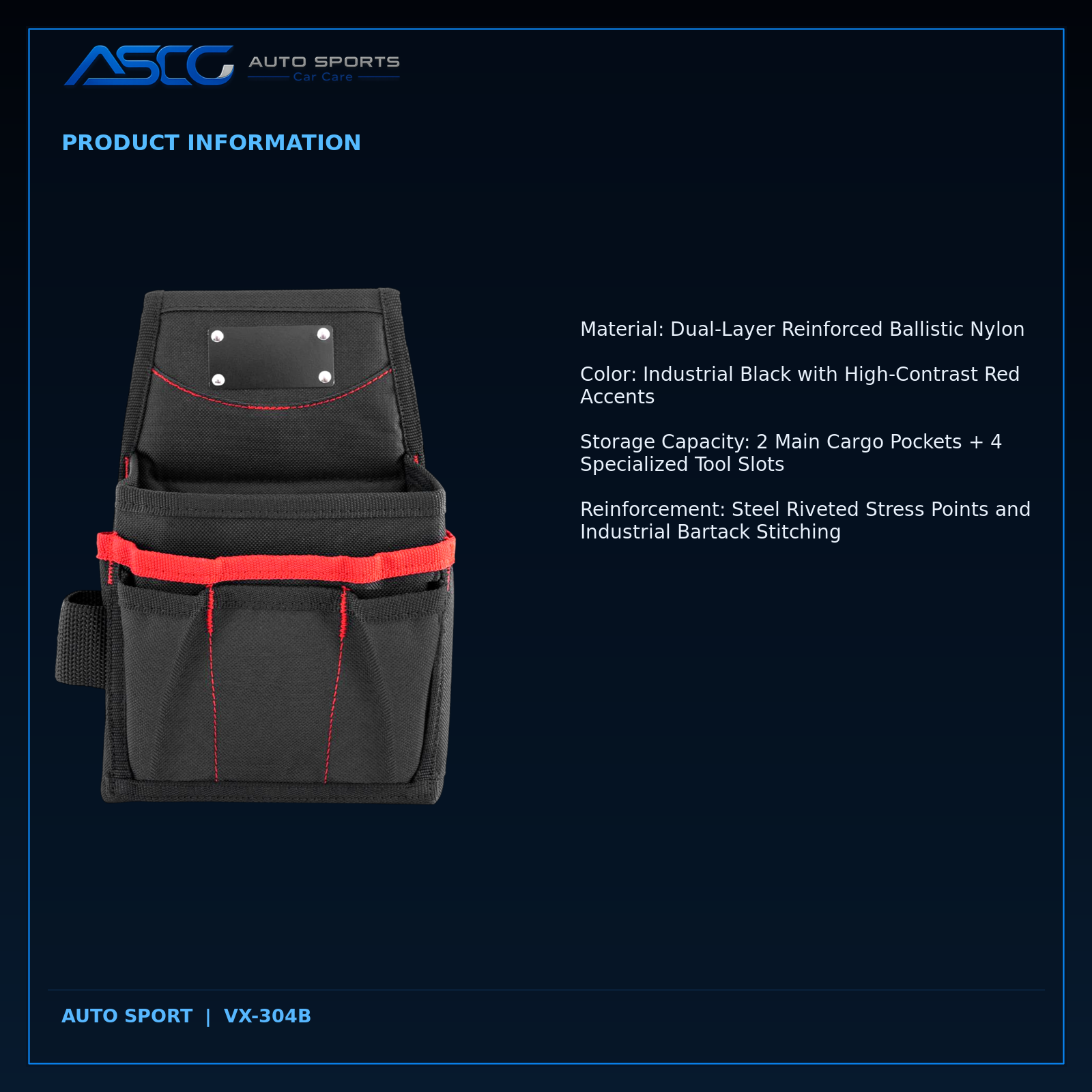 Auto Sport Multi-Pocket Technician Tool Pouch VX-304B catalogue image 5