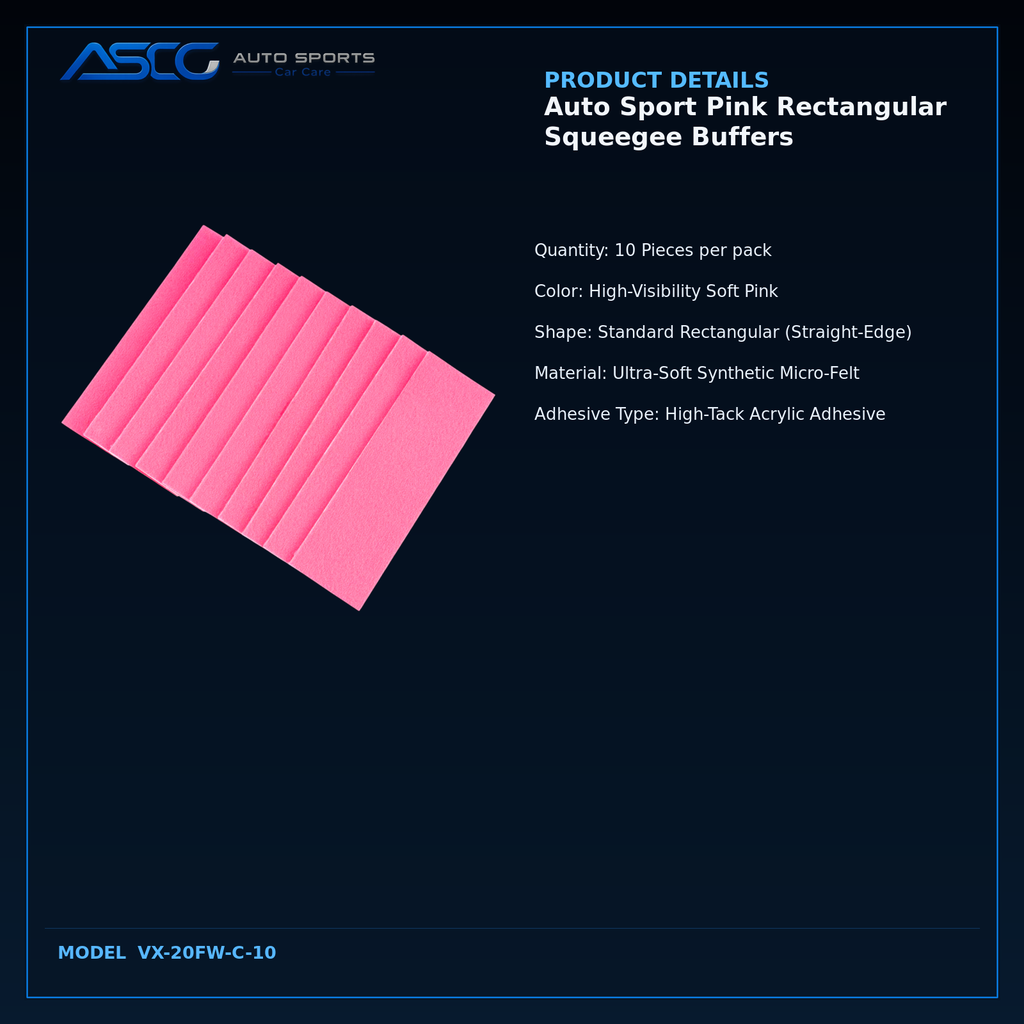 Auto Sport Pink Rectangular Squeegee Buffers VX-20FW-C-10 catalogue image 3