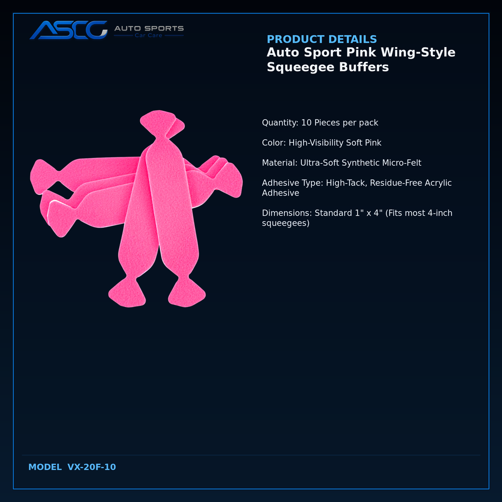 Auto Sport Pink Wing-Style Squeegee Buffers VX-20F-10 catalogue image 3