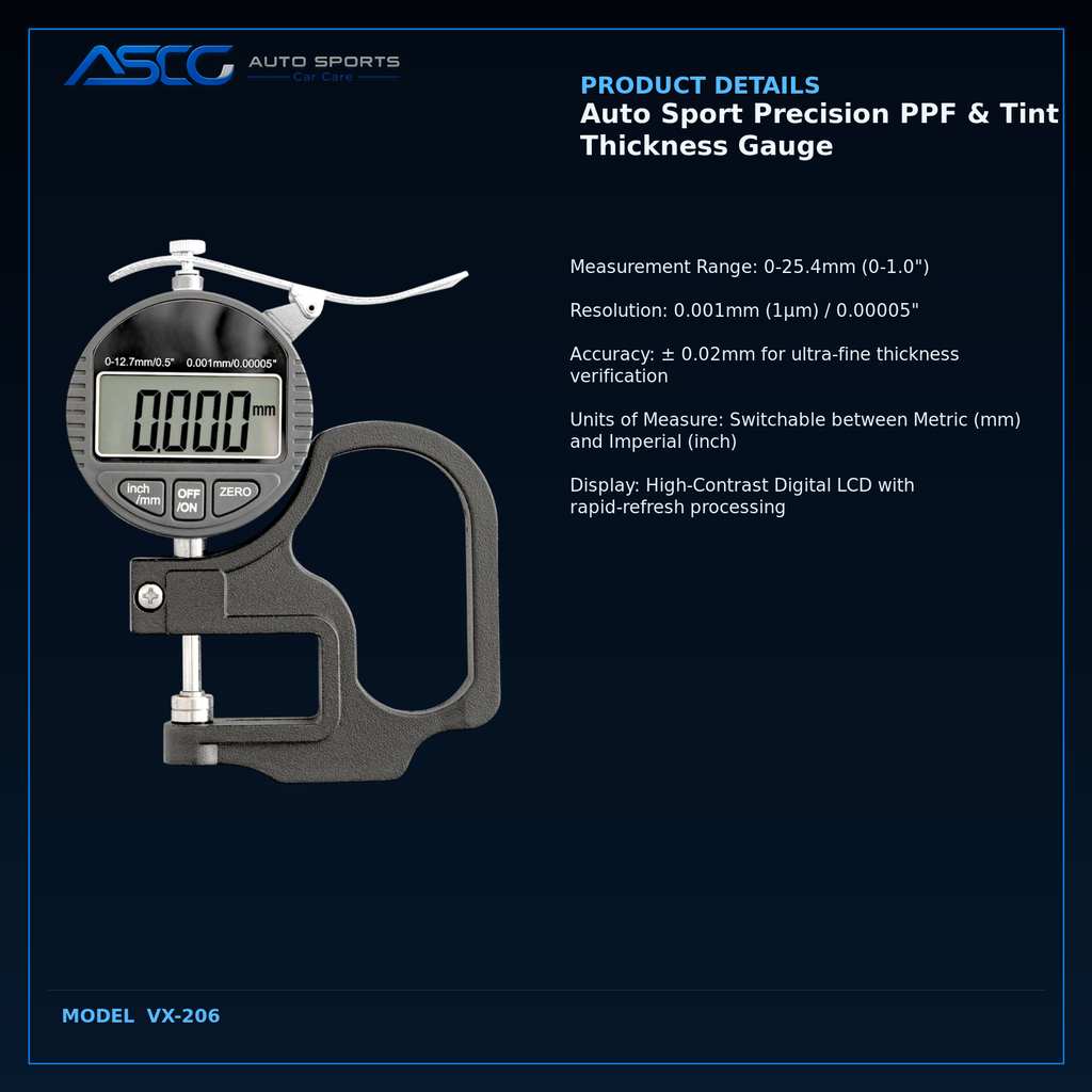 Auto Sport Precision PPF & Tint Thickness Gauge VX-206 catalogue image 3