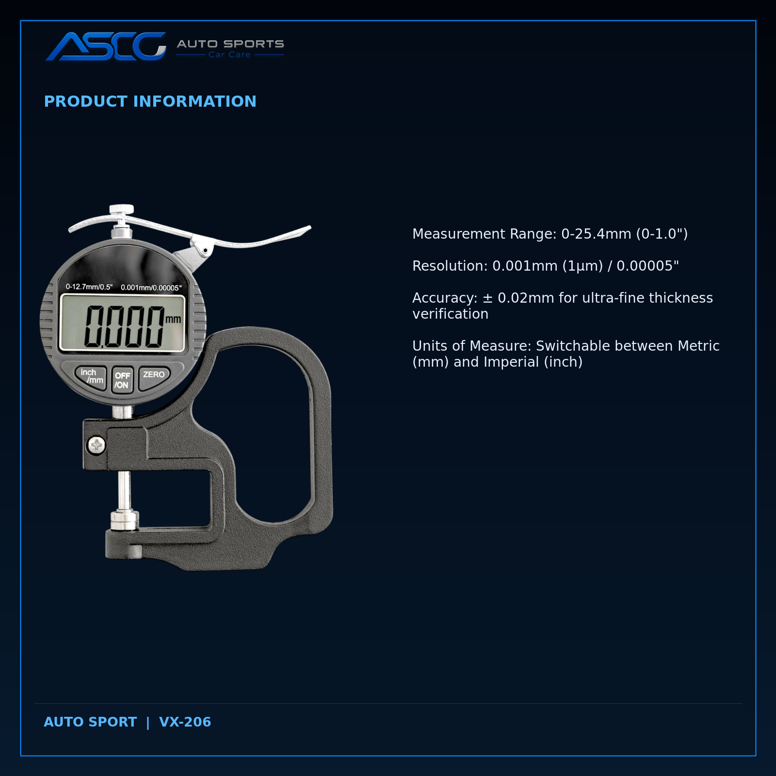 Auto Sport Precision PPF & Tint Thickness Gauge VX-206 catalogue image 5