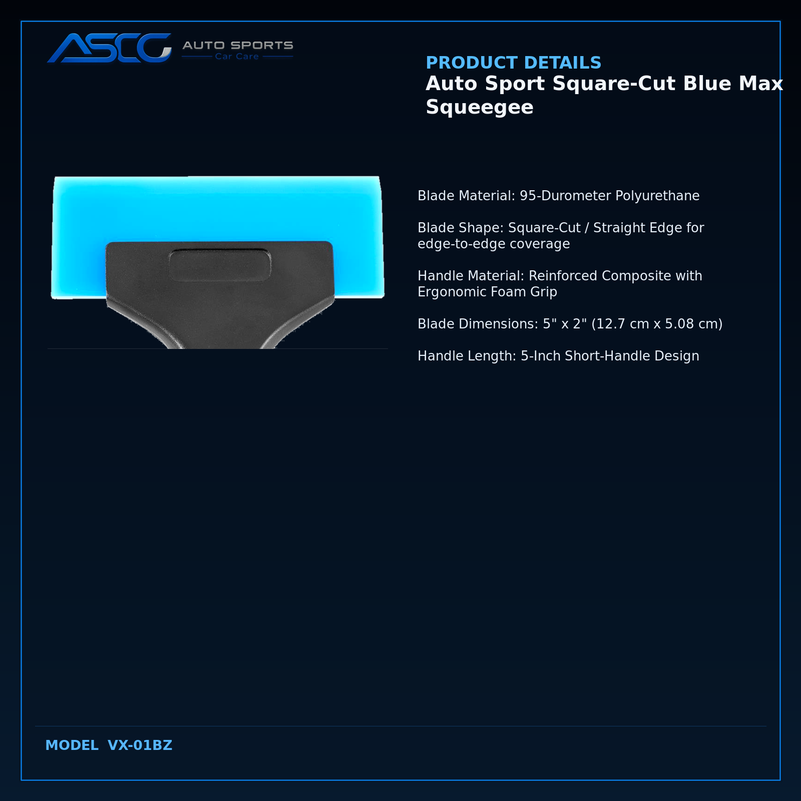 Auto Sport Square-Cut Blue Max Squeegee VX-01BZ catalogue image 3