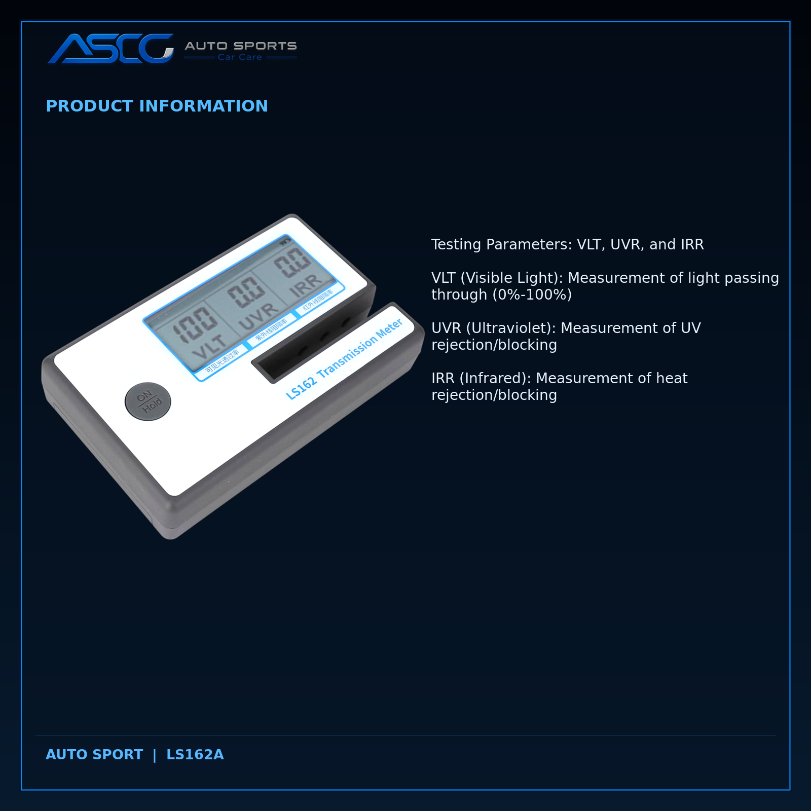 Auto Sport Triple Band Film Transmission Automotive Meter LS162A catalogue image 5