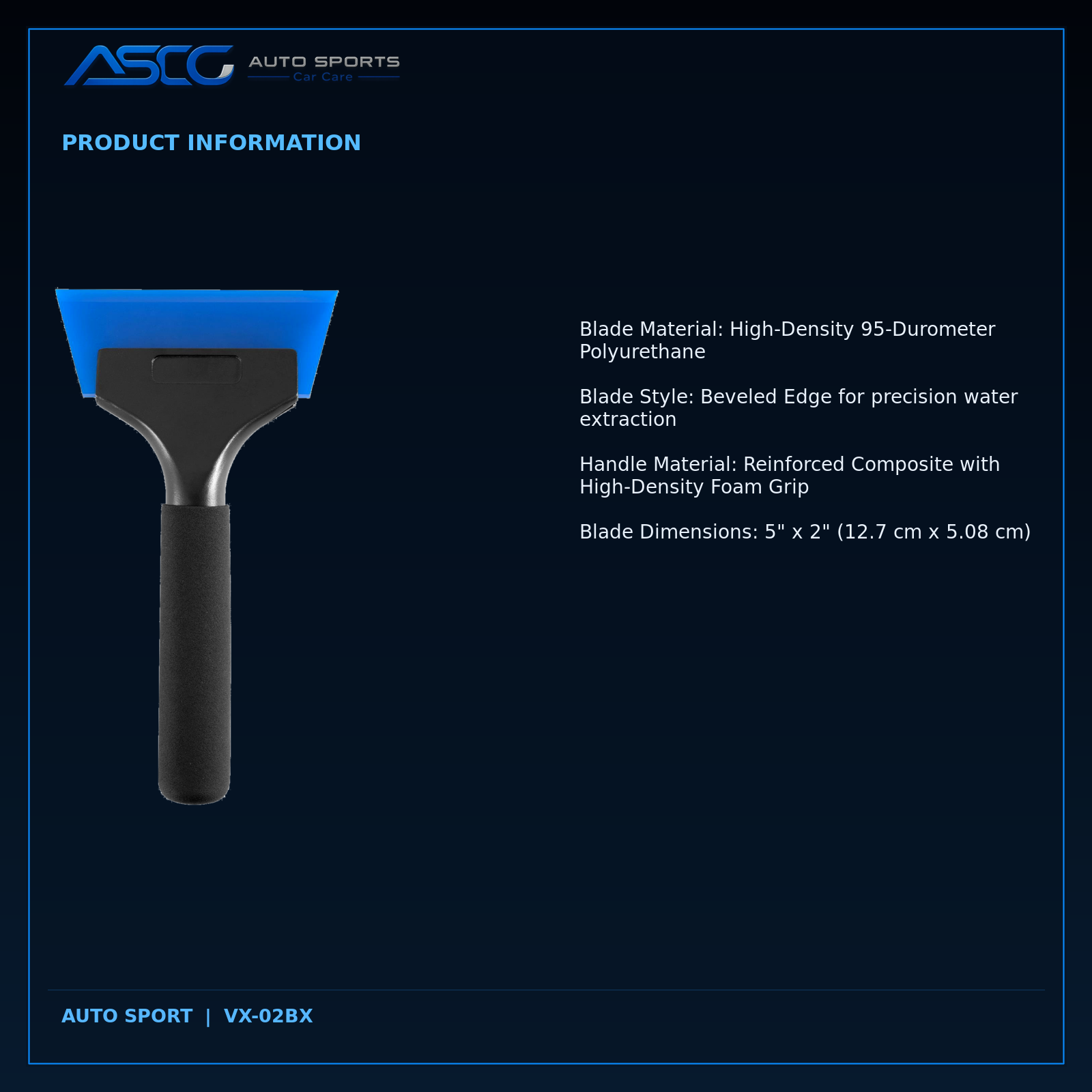 Auto Sport Long-Handle Blue Max Squeegee VX-02BX product information