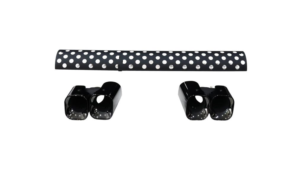 Land Rover Defender black exhaust pipe set with support bracket — original image 1