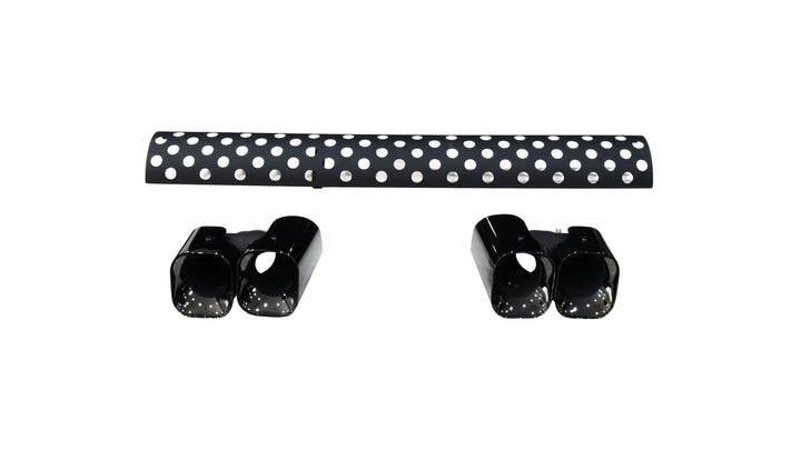 Land Rover Defender black exhaust pipe set with support bracket — original image 1