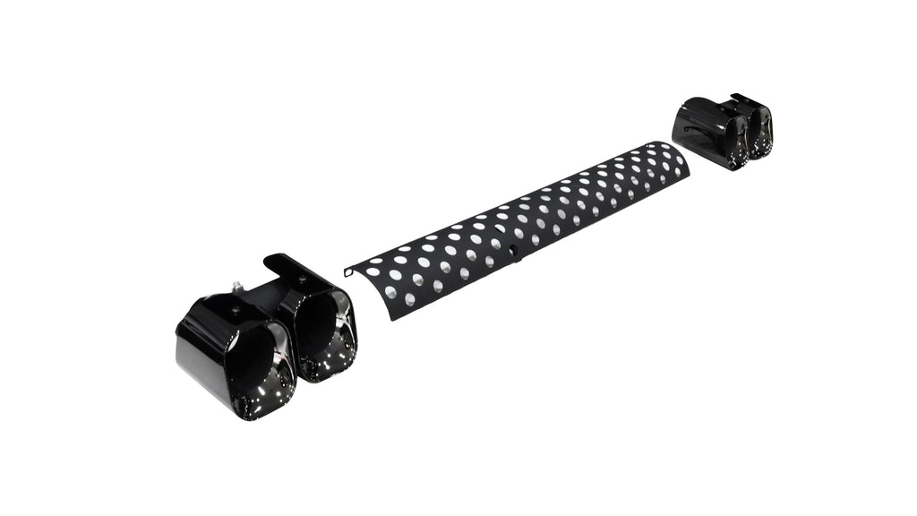 Land Rover Defender black exhaust pipe set with support bracket — original image 2