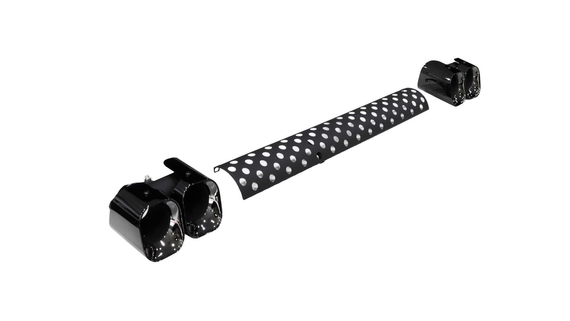 Land Rover Defender black exhaust pipe set with support bracket — original image 2