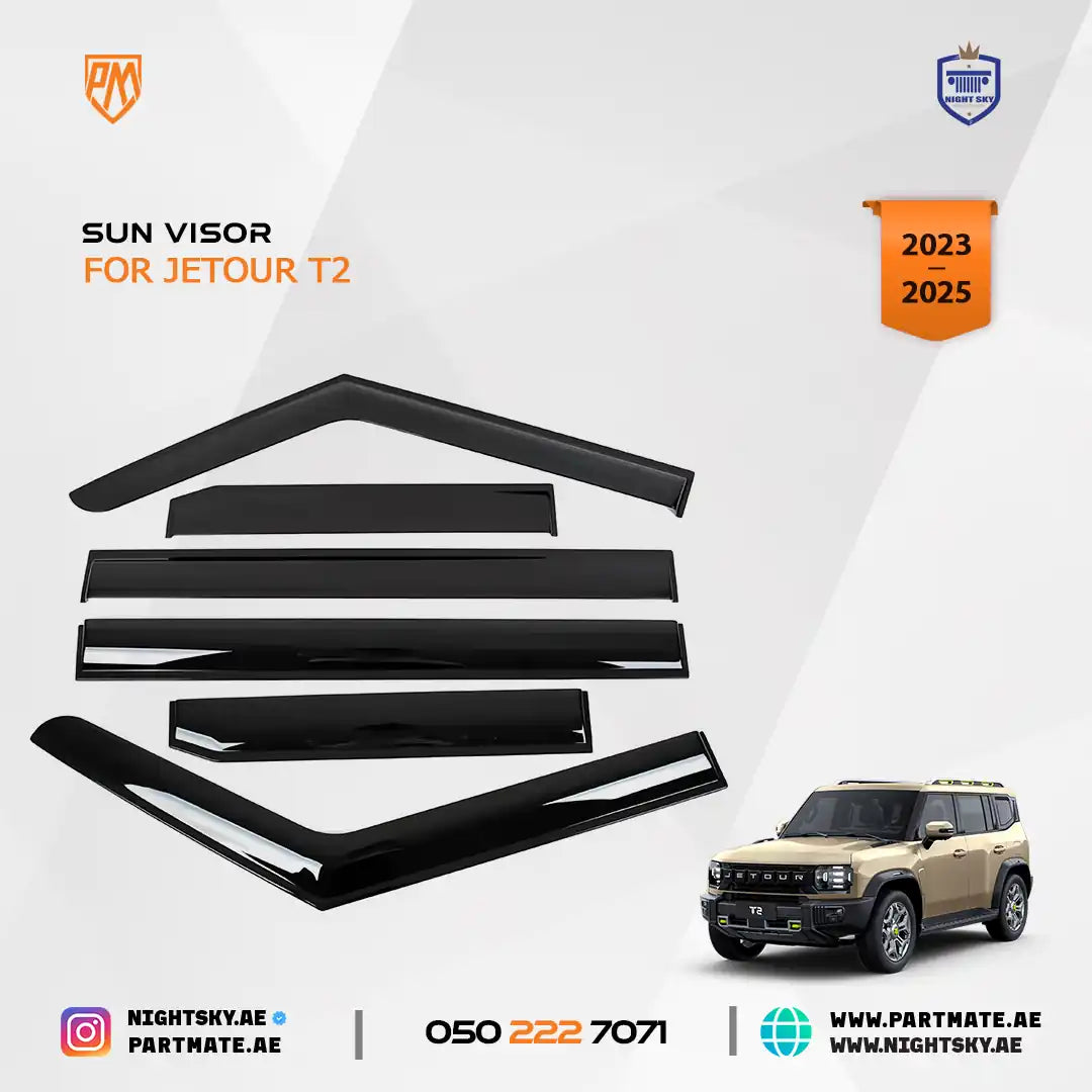 Jetour T2 window visors and rain guards — original supplier image 2