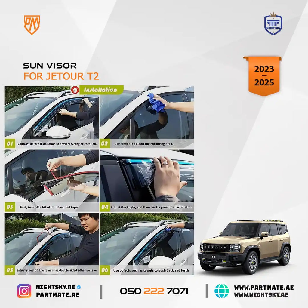 Jetour T2 window visors and rain guards — original supplier image 3