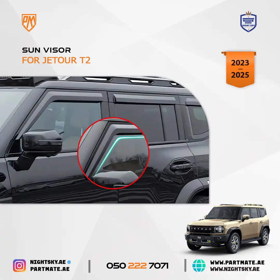 Jetour T2 window visors and rain guards — original supplier image 6