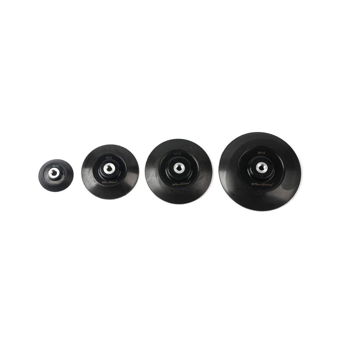 Official MaxShine 308 Series M14 rotary backing pads, size comparison.