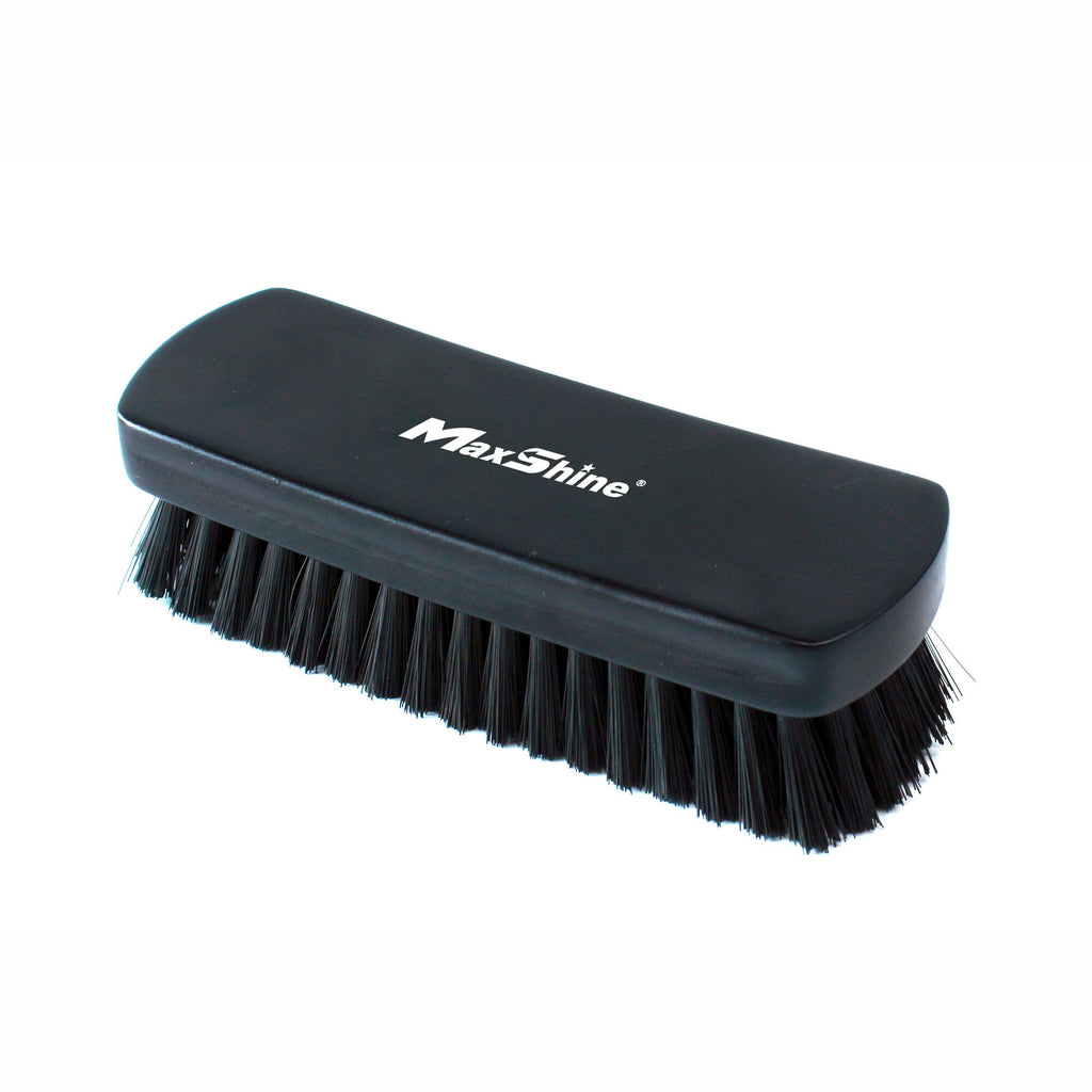Official MaxShine 7012001 black textile and leather cleaning brush, alternate angle.