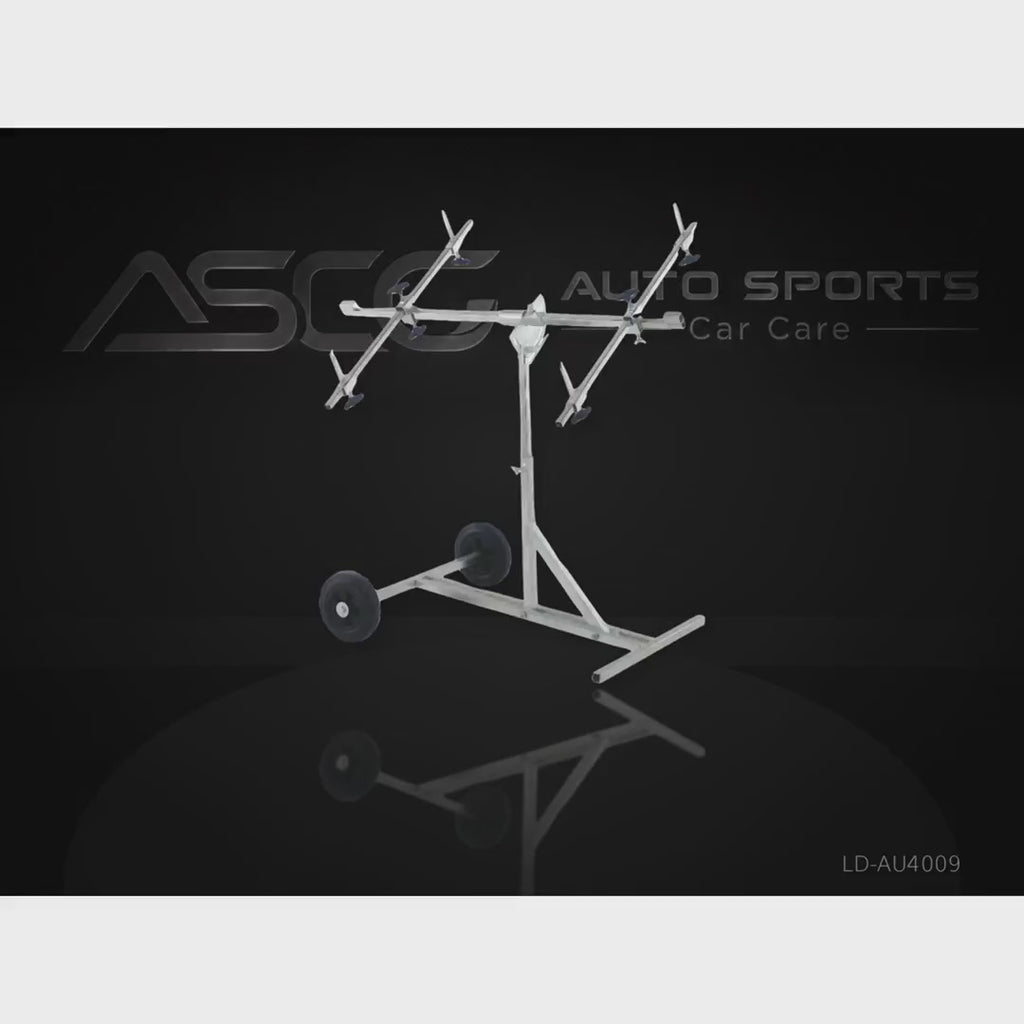 Mobile Cross-Arm Automotive Painting Stand - LD-AU4009 - product showcase video (AUTO SPORTS CAR CARE)