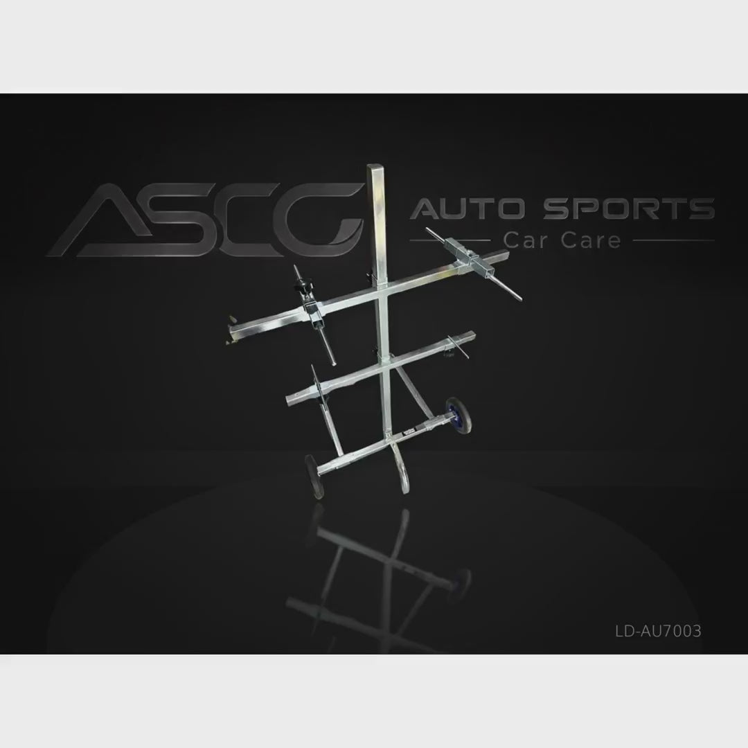 Mobile Adjustable Automotive Panel Stand - LD-AU7003 - product showcase video (AUTO SPORTS CAR CARE)