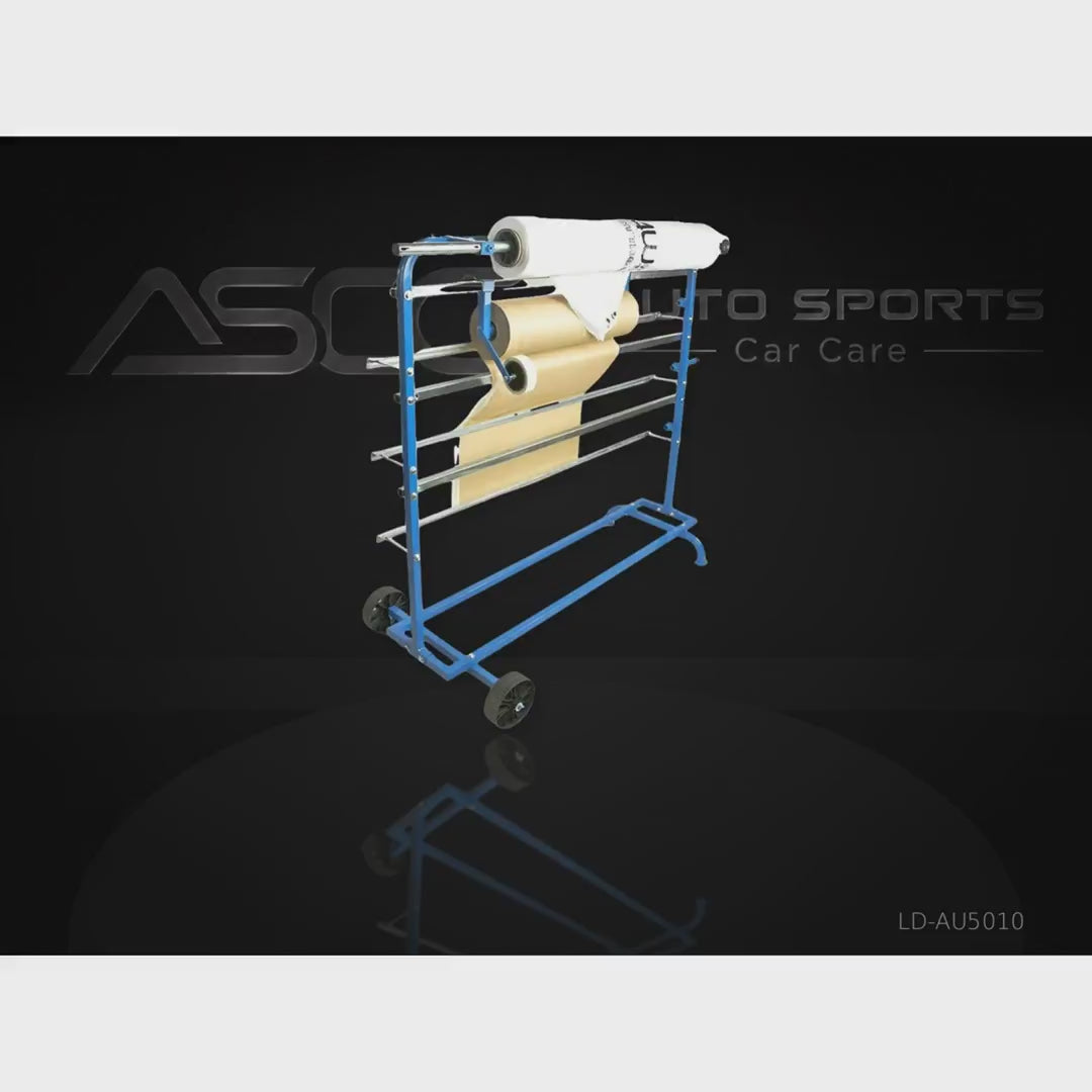 Mobile Masking Paper Roll Stand - LD-AU5010 - product showcase video (AUTO SPORTS CAR CARE)