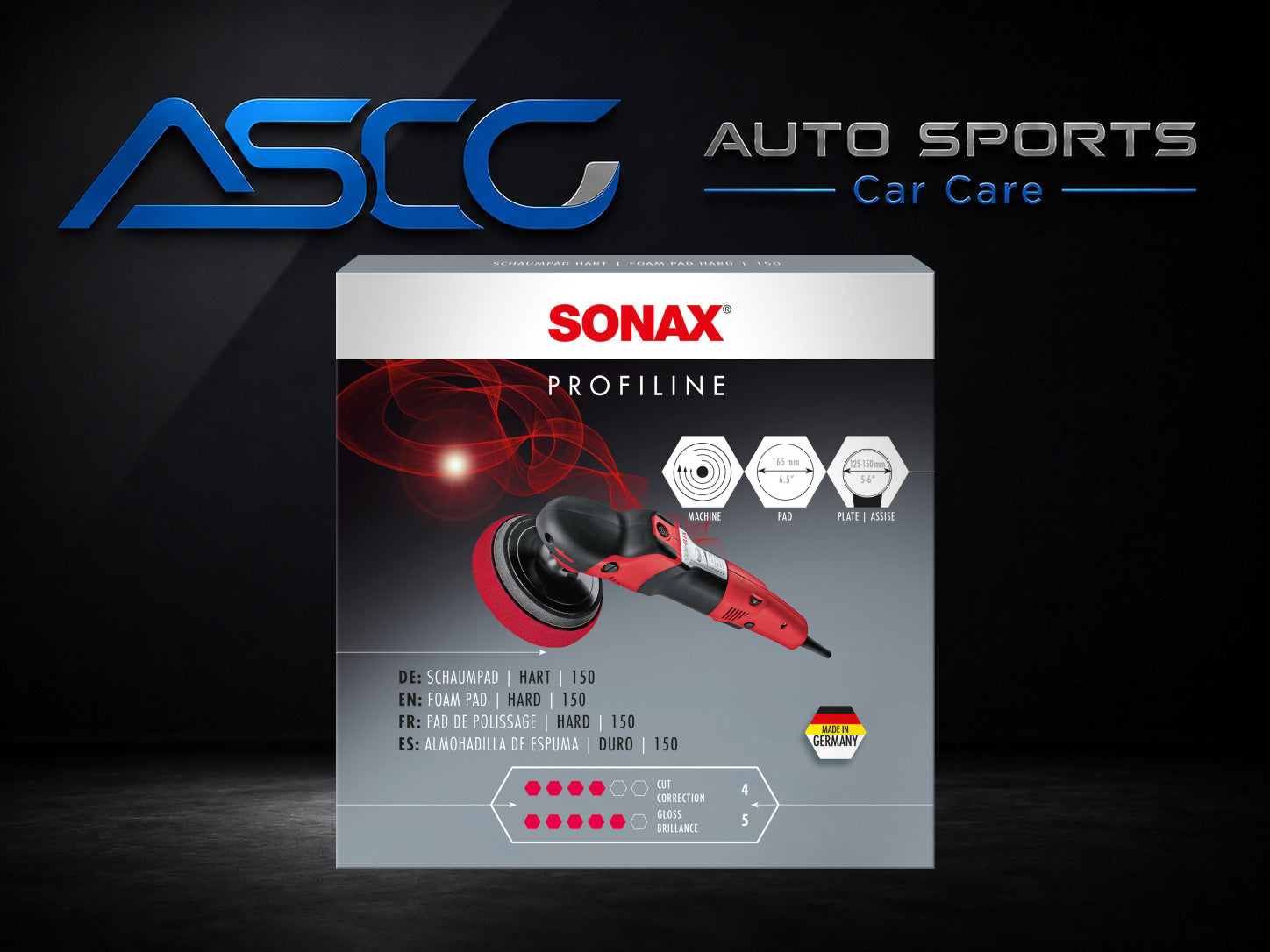 SONAX PROFILINE Foam Pad Hard 150 04922410 on AUTO SPORTS CAR CARE product background