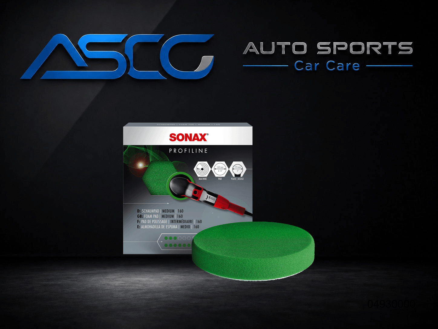 SONAX Foam Pad Medium 160 04930000 on AUTO SPORTS CAR CARE background